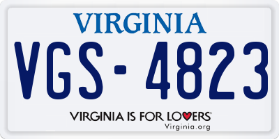 VA license plate VGS4823