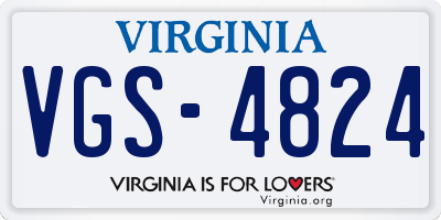 VA license plate VGS4824