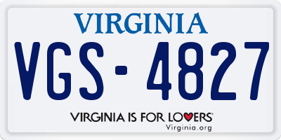 VA license plate VGS4827