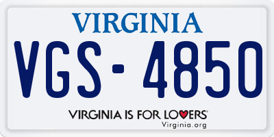 VA license plate VGS4850