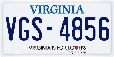 VA license plate VGS4856