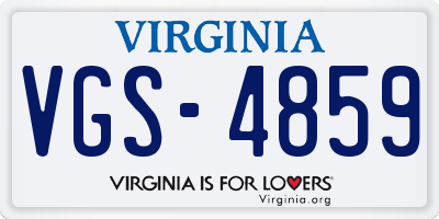 VA license plate VGS4859