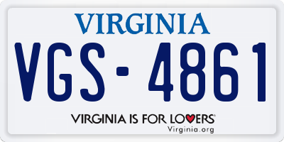 VA license plate VGS4861