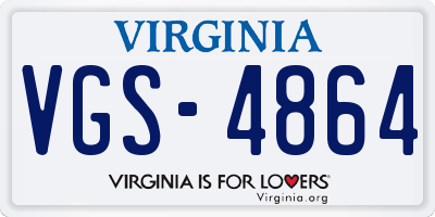 VA license plate VGS4864