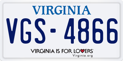 VA license plate VGS4866