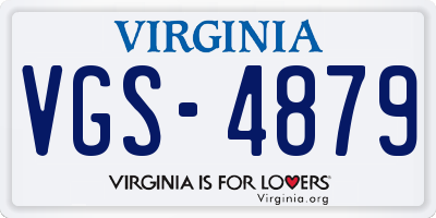 VA license plate VGS4879