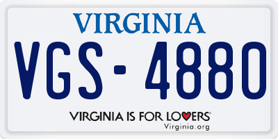 VA license plate VGS4880