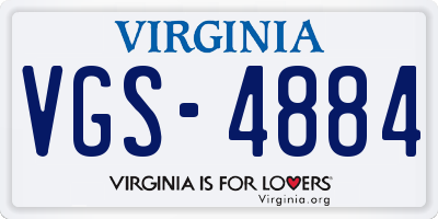 VA license plate VGS4884