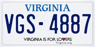 VA license plate VGS4887