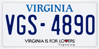 VA license plate VGS4890