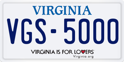 VA license plate VGS5000