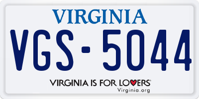 VA license plate VGS5044