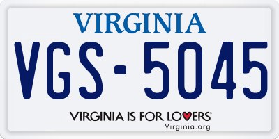 VA license plate VGS5045