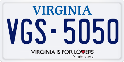 VA license plate VGS5050