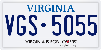 VA license plate VGS5055