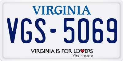 VA license plate VGS5069