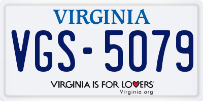 VA license plate VGS5079
