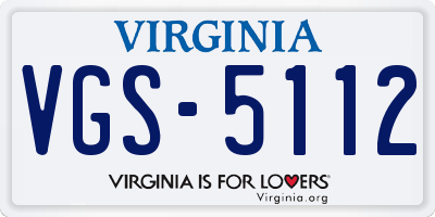 VA license plate VGS5112