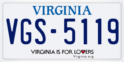 VA license plate VGS5119