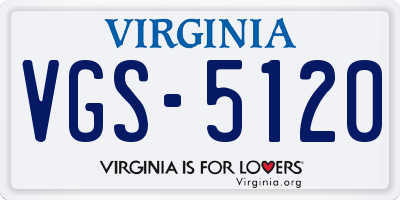 VA license plate VGS5120