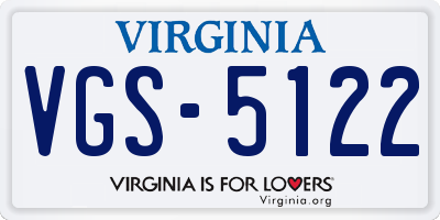 VA license plate VGS5122
