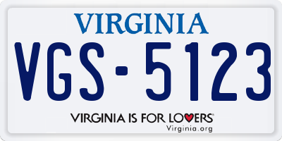 VA license plate VGS5123