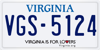 VA license plate VGS5124