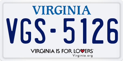 VA license plate VGS5126