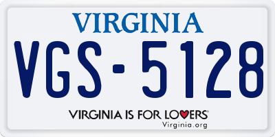 VA license plate VGS5128