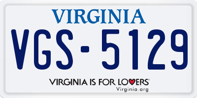 VA license plate VGS5129