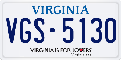 VA license plate VGS5130