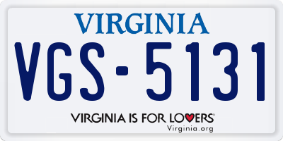 VA license plate VGS5131