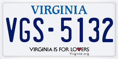 VA license plate VGS5132