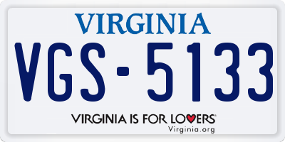 VA license plate VGS5133