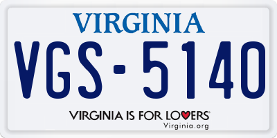 VA license plate VGS5140