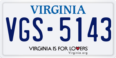 VA license plate VGS5143