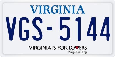 VA license plate VGS5144