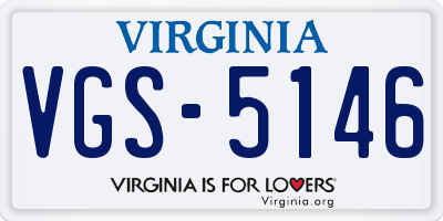VA license plate VGS5146