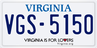 VA license plate VGS5150