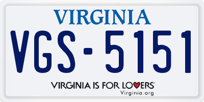 VA license plate VGS5151