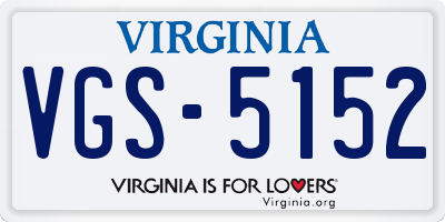 VA license plate VGS5152