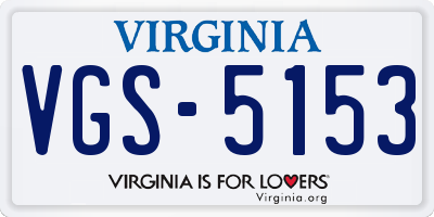 VA license plate VGS5153
