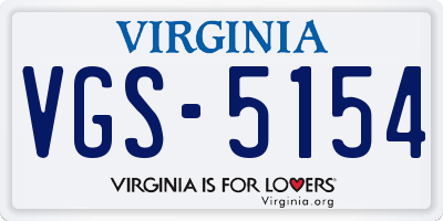 VA license plate VGS5154