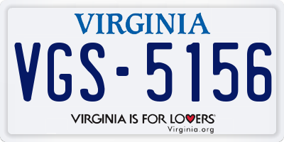 VA license plate VGS5156