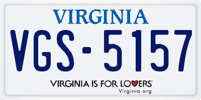 VA license plate VGS5157