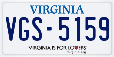 VA license plate VGS5159