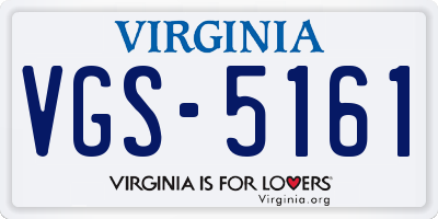VA license plate VGS5161