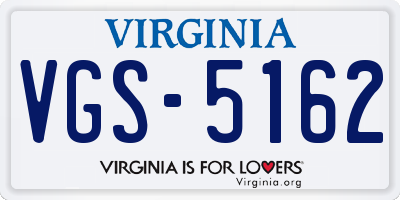 VA license plate VGS5162