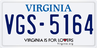 VA license plate VGS5164