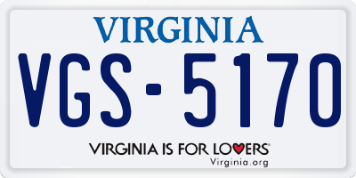 VA license plate VGS5170